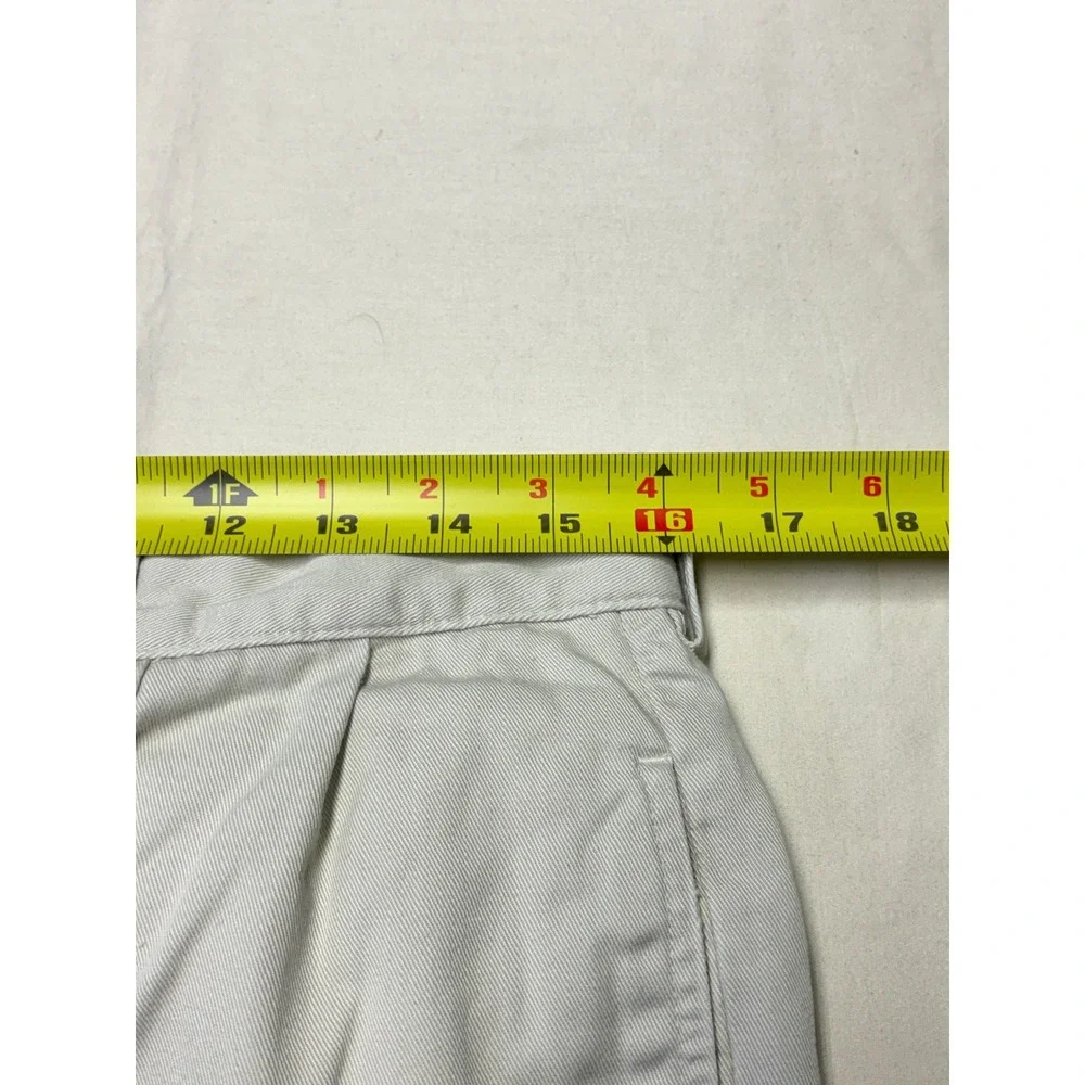 Polo‎ Ralph Lauren Hammond Pant Mens 34/27 Beige Pleated Cuffed Cotton Chinos